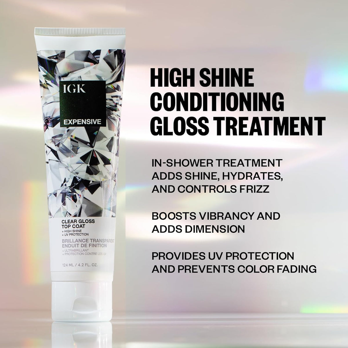 Texture du gloss IGK montrant son éclat