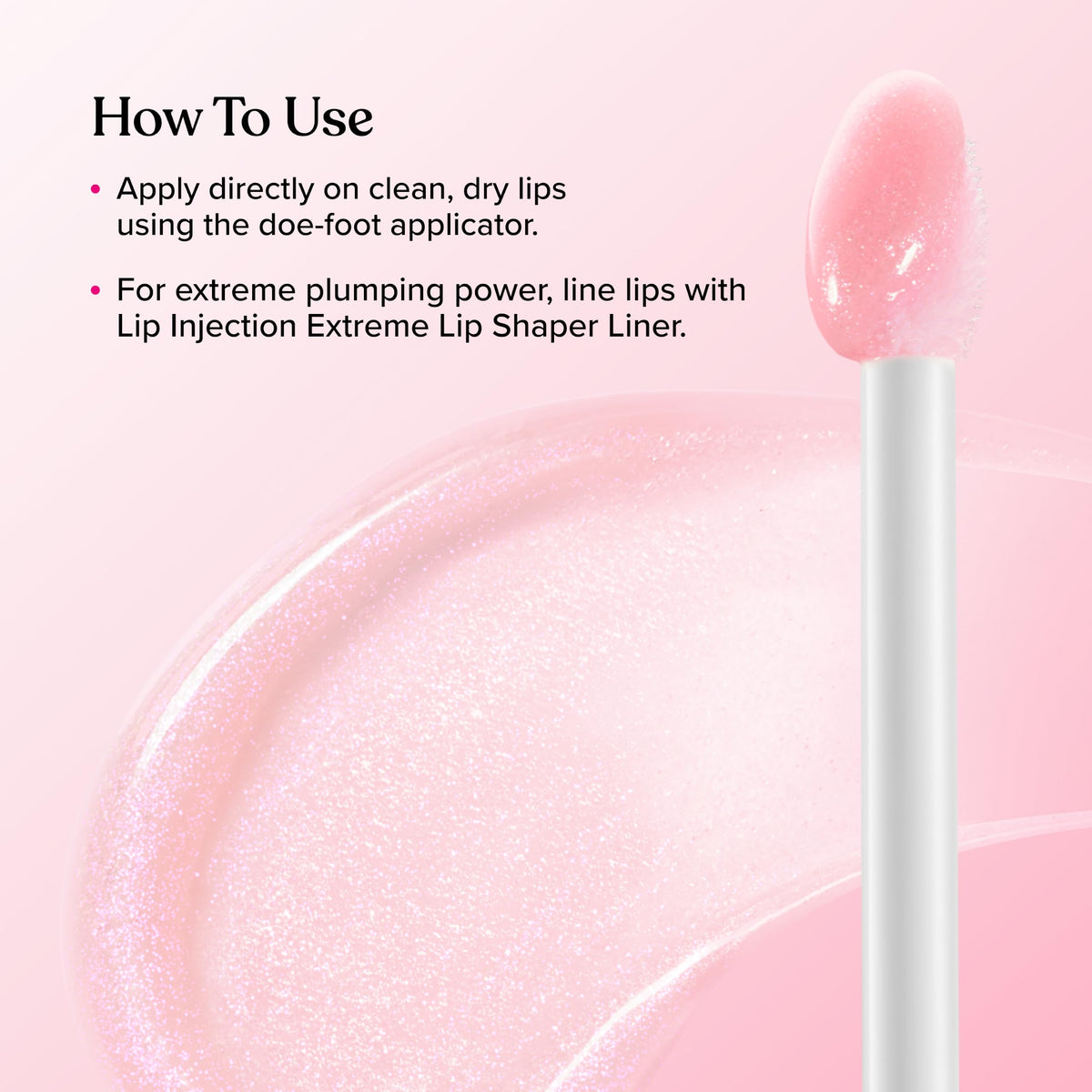 Texture du gloss Too Faced montrant sa brillance
