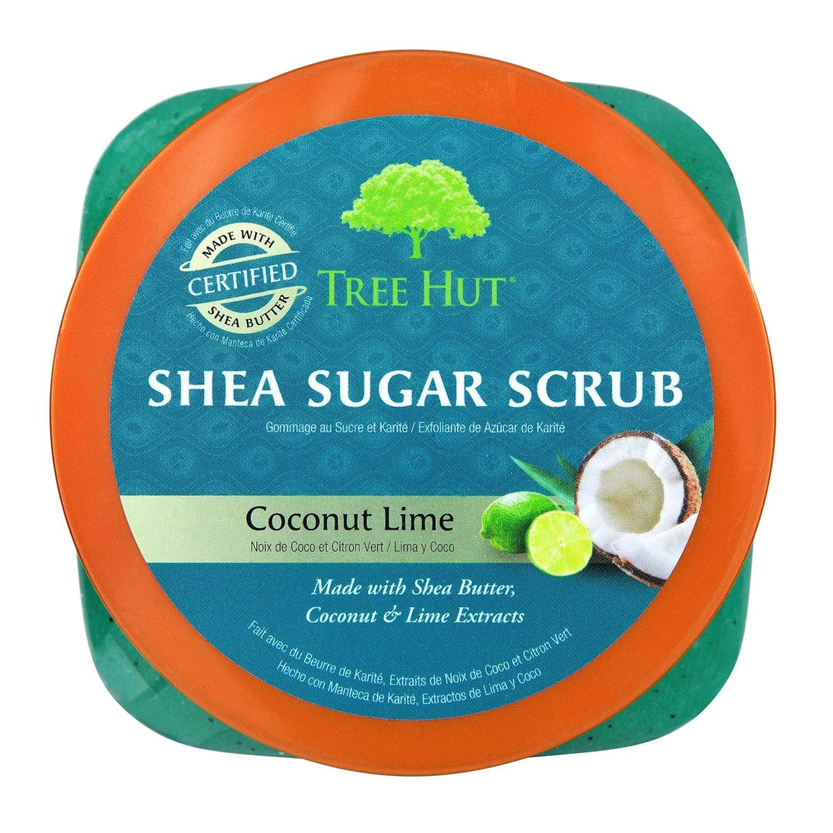 Texture du gommage corps Coco Citron Tree Hut sur une main