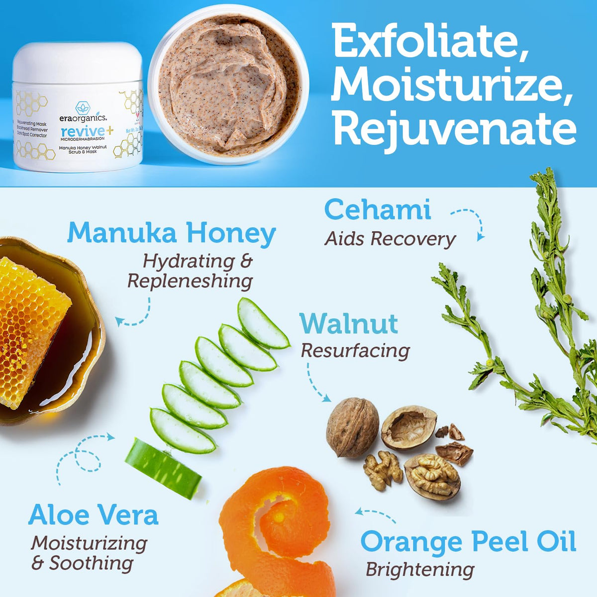 Texture du gommage exfoliant au miel de manuka, gros plan