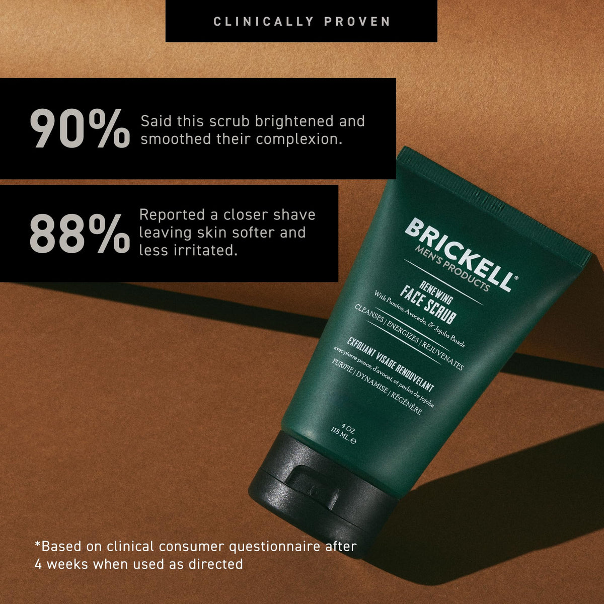 Texture du gommage exfoliant Brickell pour homme