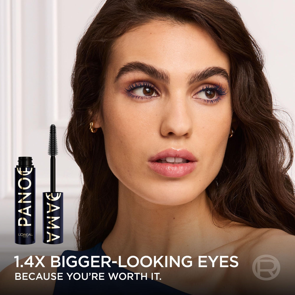 Texture du mascara L'Oreal Paris sur les cils