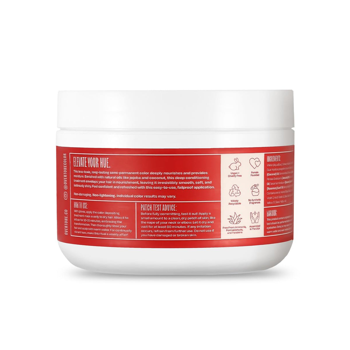 Texture du masque oVertone Ruby Red dans un bol