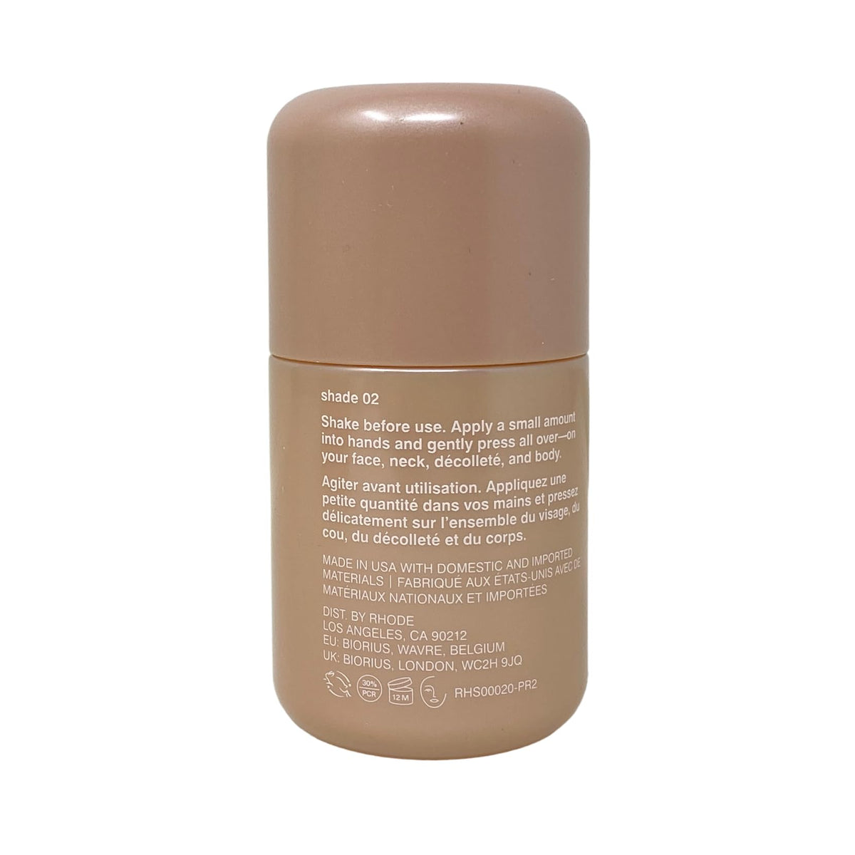 Texture du Rhode Highlight Milk 02 sur la main