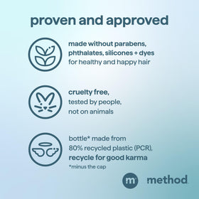 Texture du shampoing Method sur une main