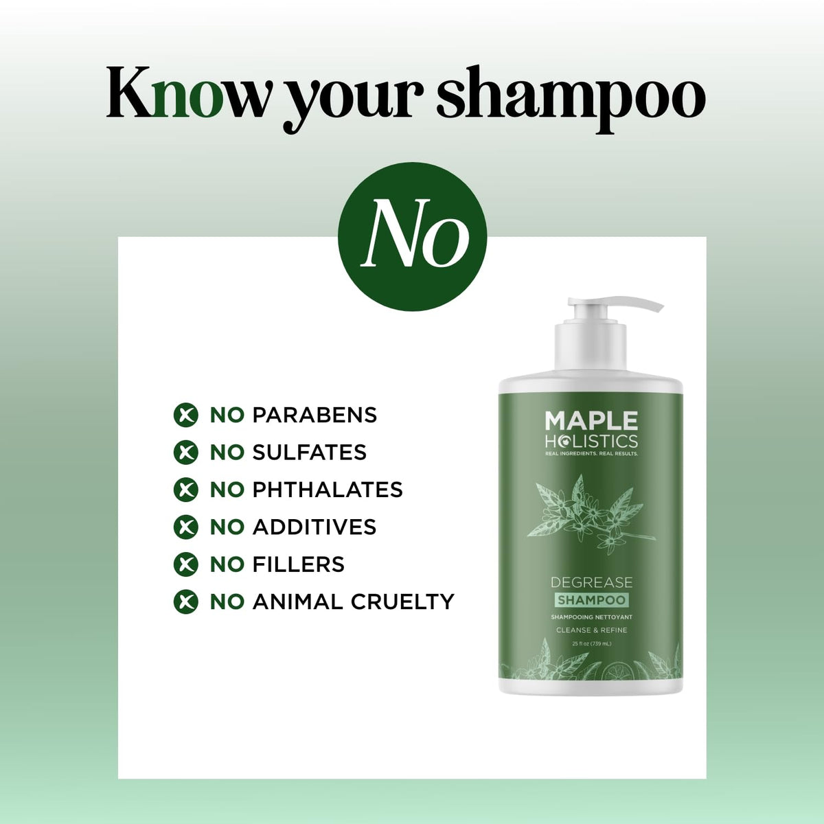 Texture du shampooing clarifiant Maple Holistics