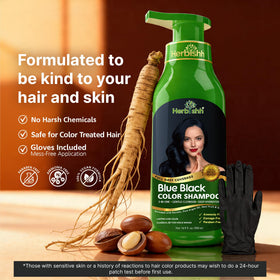 Texture du shampooing colorant Herbishh Blue Black