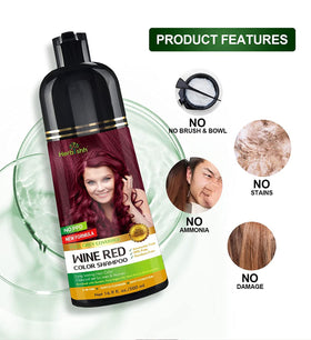 Texture du shampooing colorant Herbishh Rouge Vin