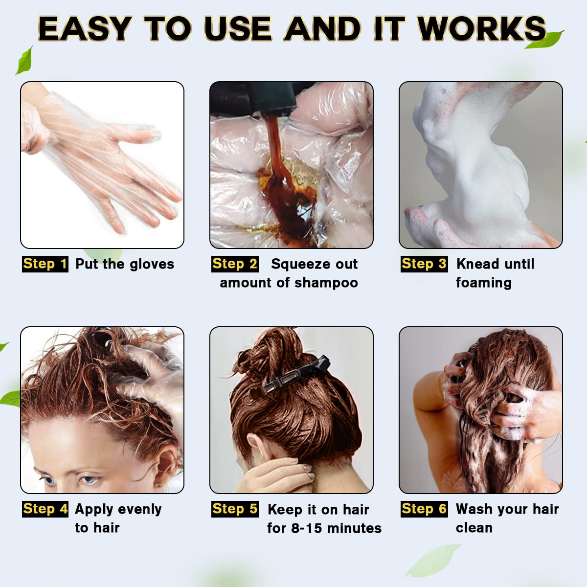 Texture du shampooing cosmpro châtain foncé avant application