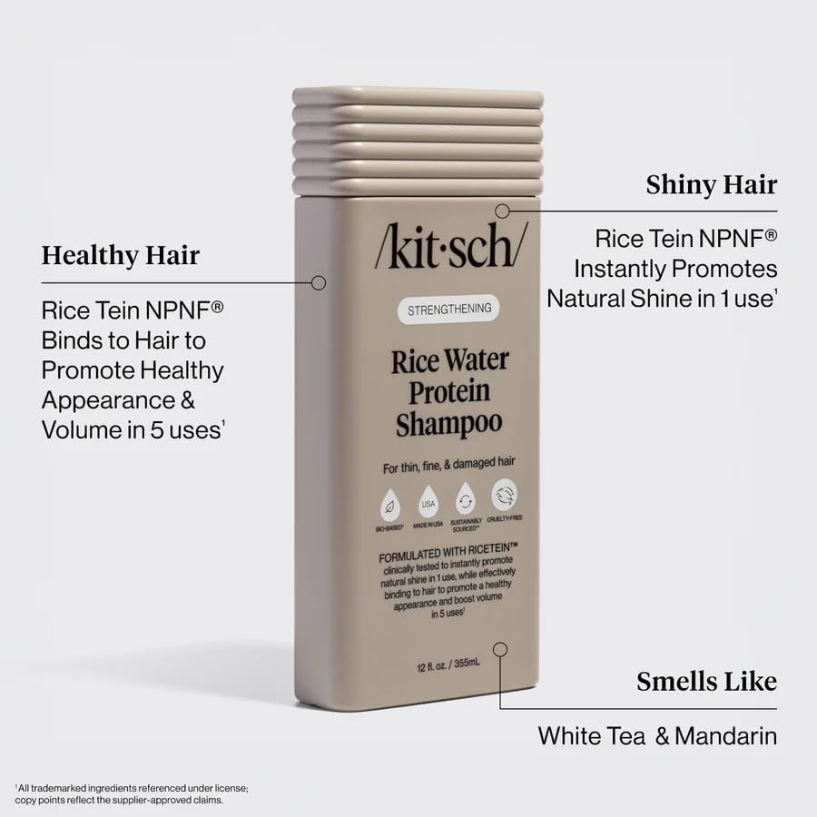 Texture du shampooing Kitsch à l'eau de riz sur une main