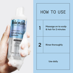 Texture du shampooing NIOXIN sur la main