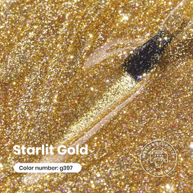 Texture du vernis gel paillettes or beetles