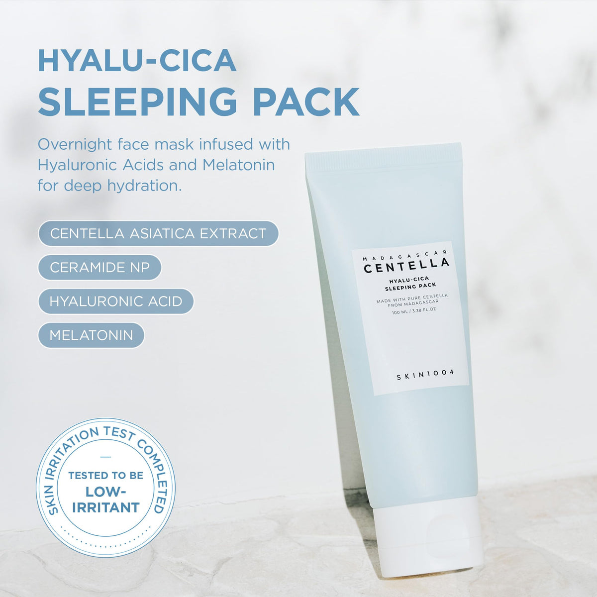 Texture gel légère du SKIN1004 Hyalu-Cica Sleeping Pack