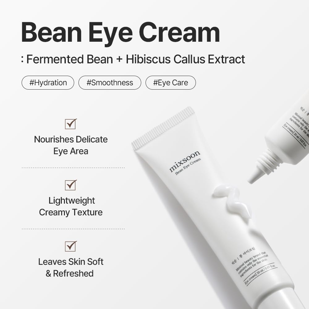 Texture légère de la crème contour des yeux mixsoon sur une main