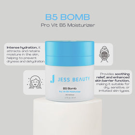 Texture légère de la crème hydratante JESS BEAUTY B5 Bomb