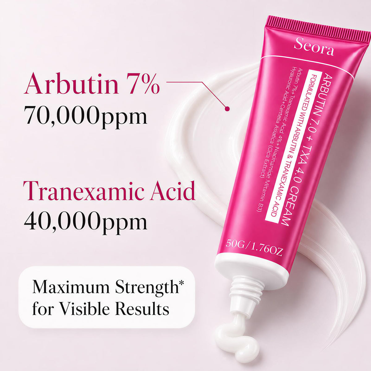 Texture légère de la crème Seora skins sur la main