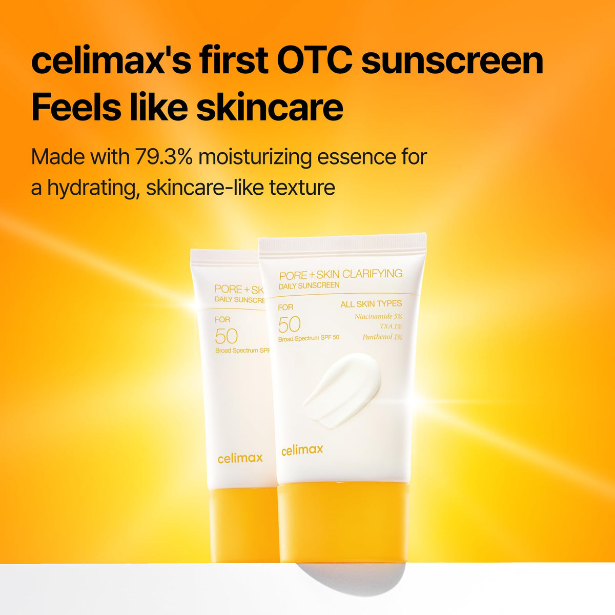 Texture légère de la Crème Solaire celimax sur la peau