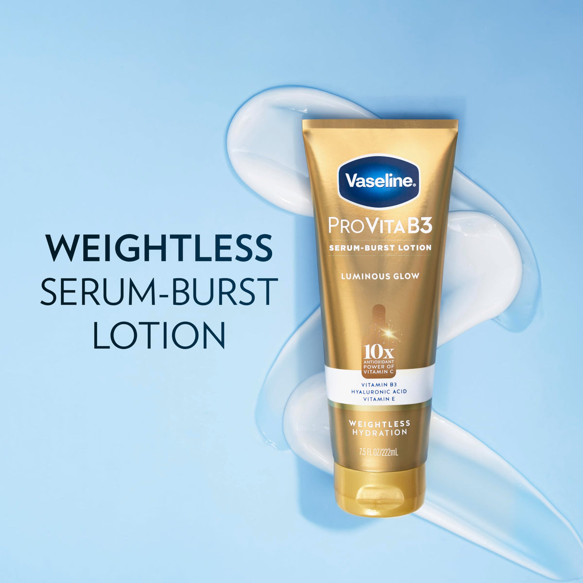 Texture légère de la lotion Vaseline Pro VitaB3