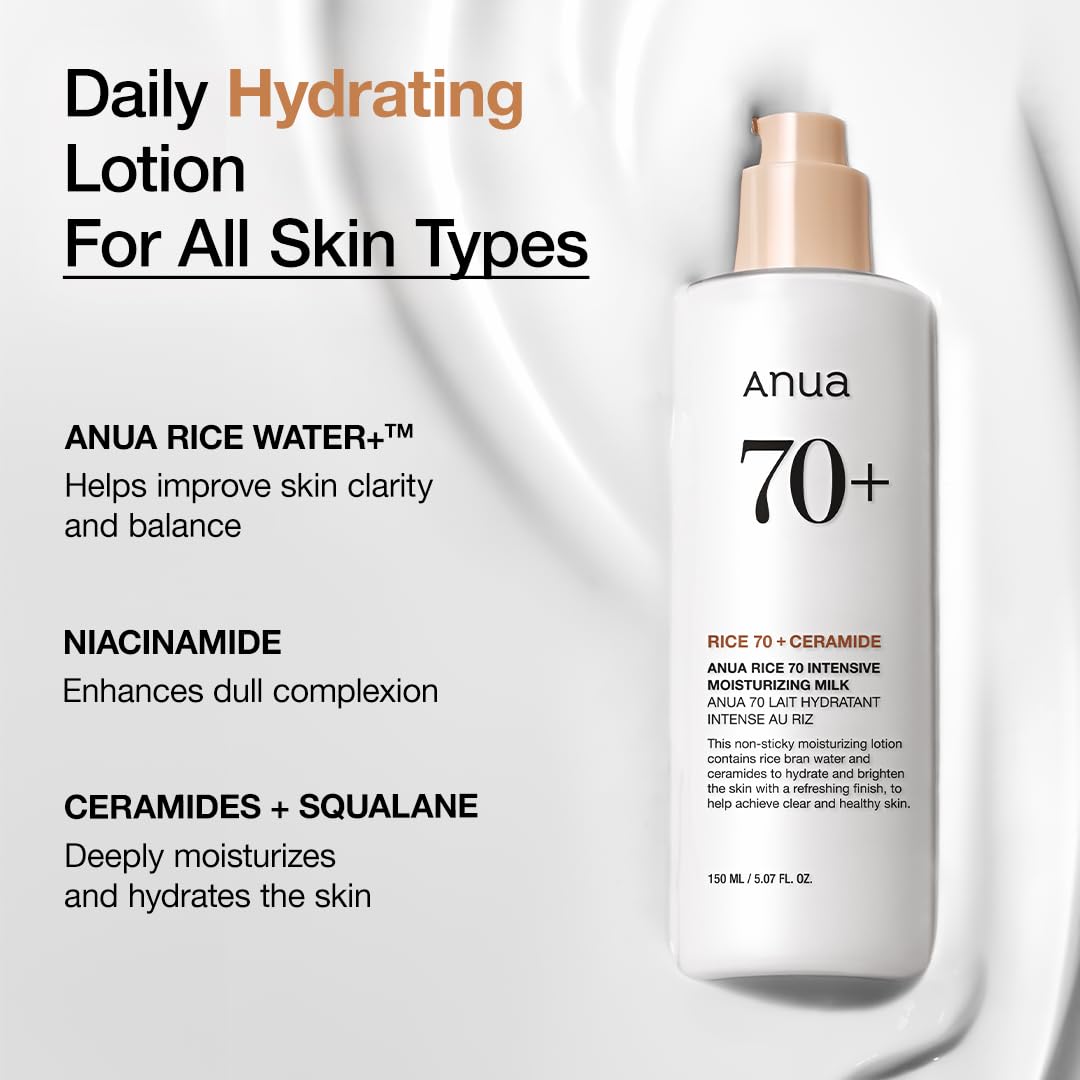 Texture légère du lait hydratant ANUA au riz