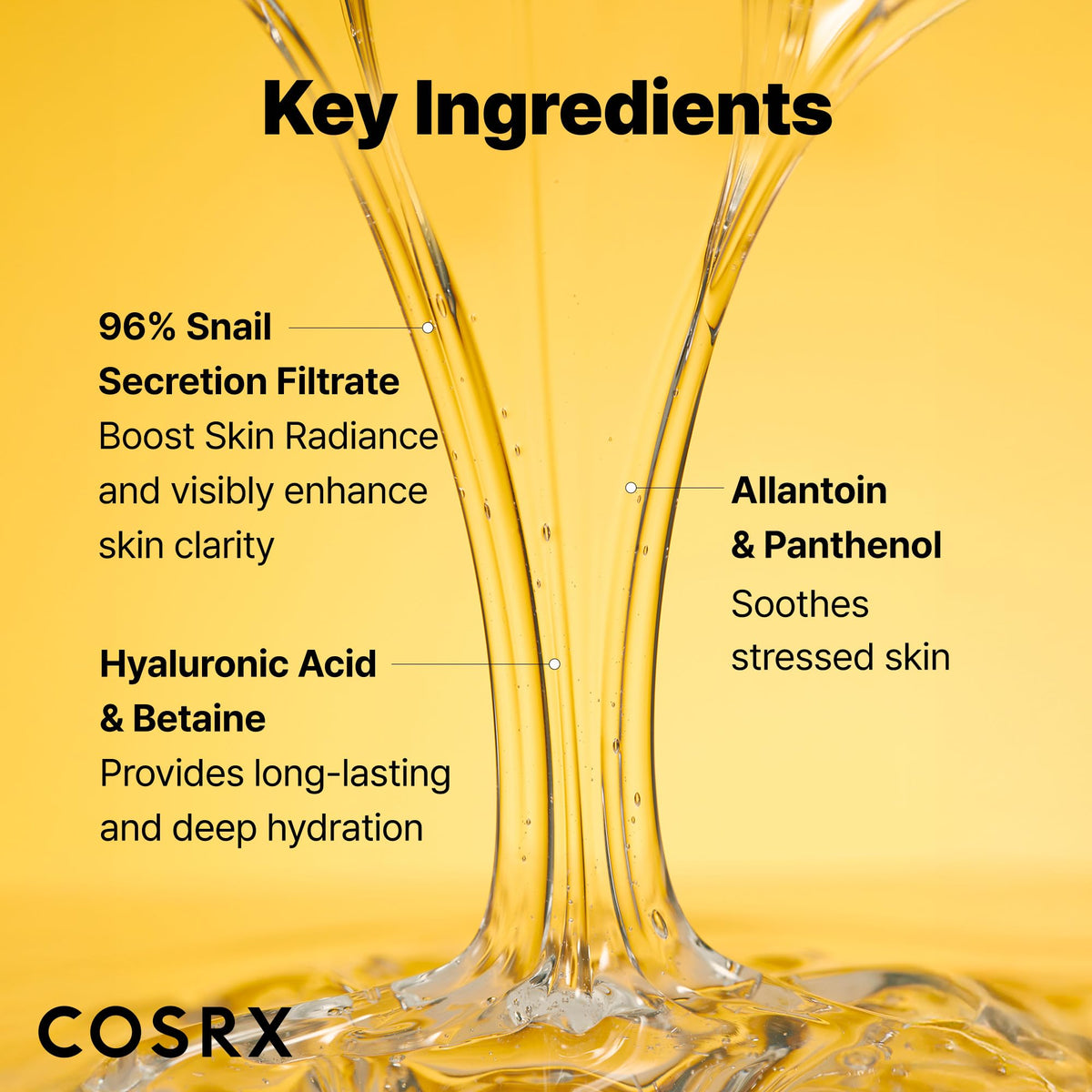 Texture légère du sérum COSRX sur la peau