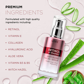 Texture légère du sérum Retinol Azure Cosmetics sur le doigt
