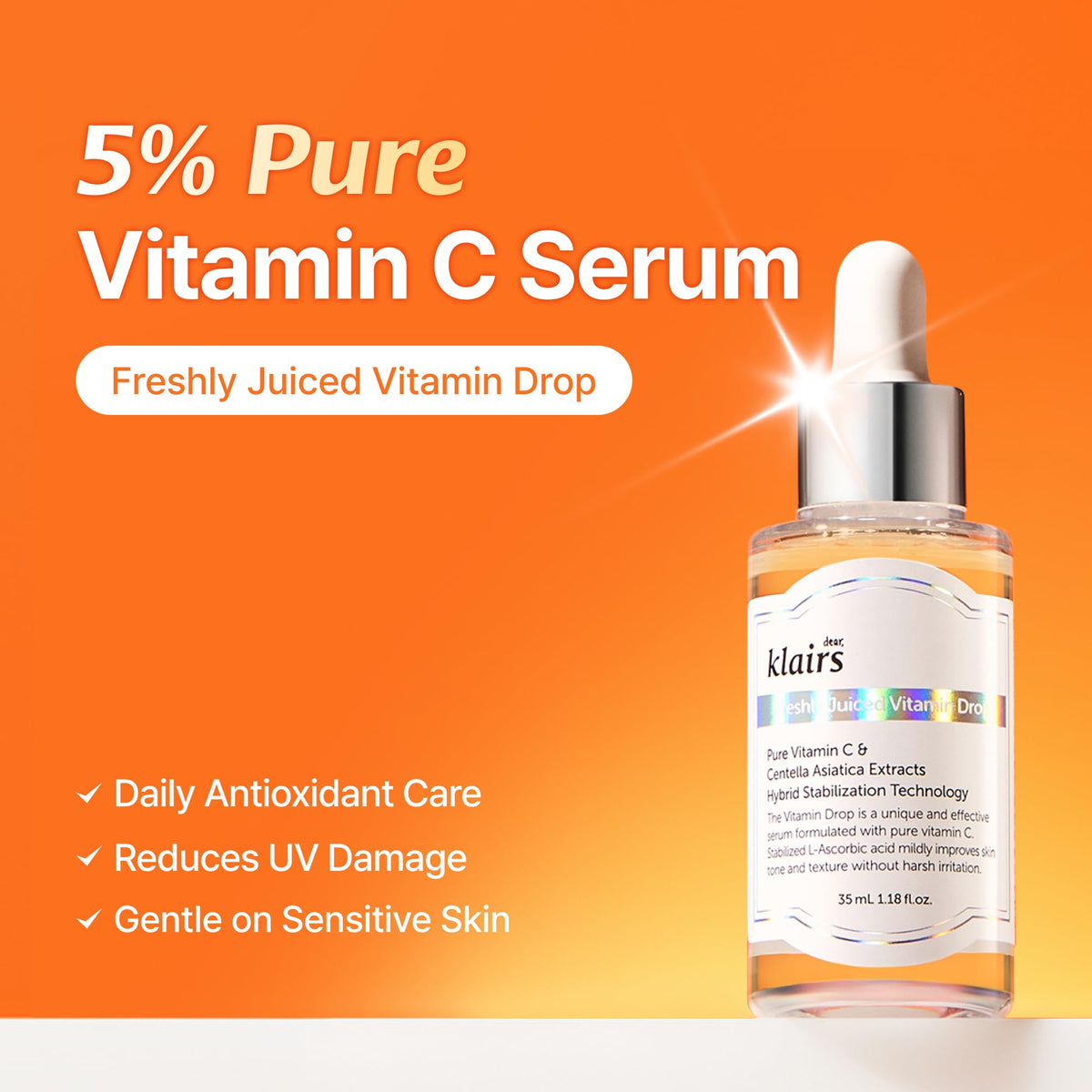 Texture légère du sérum vitaminé C DearKlairs