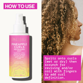 Texture légère du spray Pacifica sur cheveux