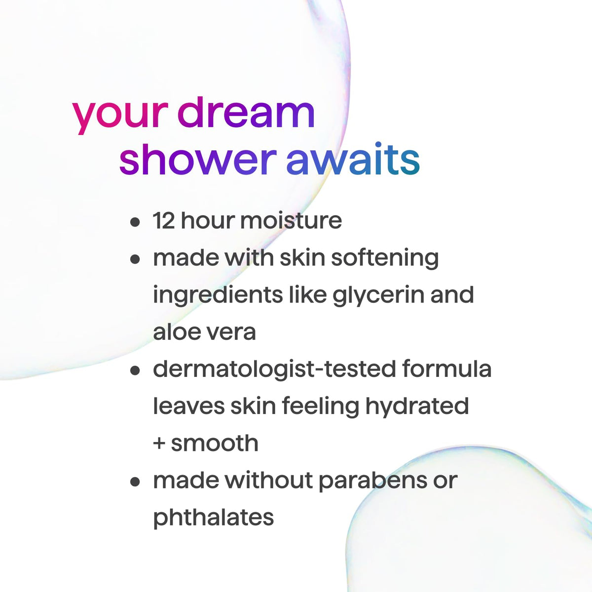Texture mousseuse du gel douche Method Dream Foam