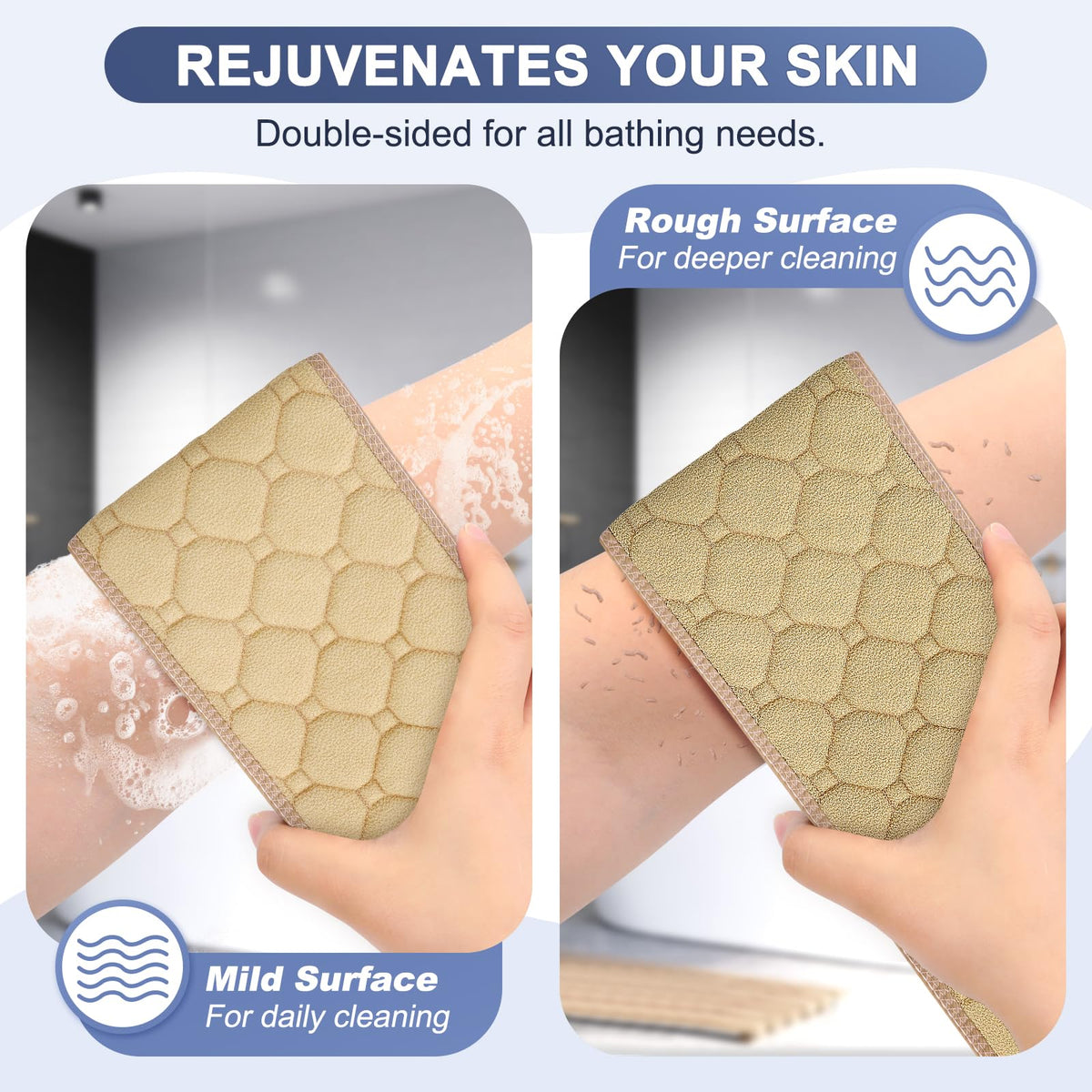 Texture rugueuse du gant exfoliant de dos eaxun