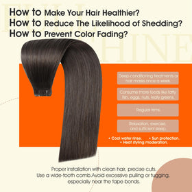 Texture soyeuse des extensions de cheveux Full Shine Mocha Brown