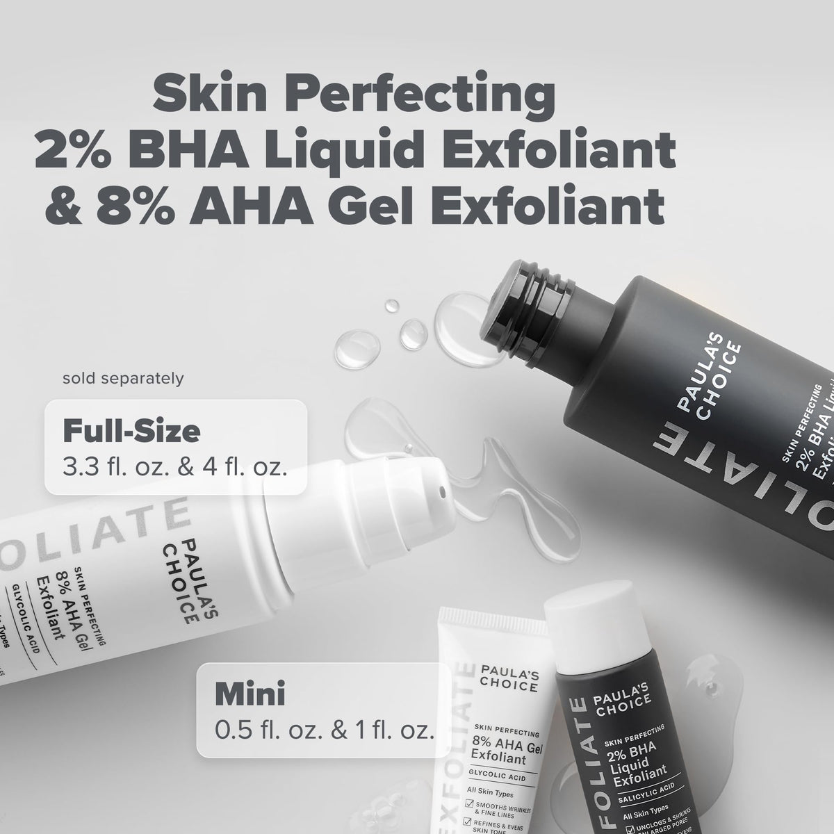 Textures du Gel et Liquide Exfoliant Paula's Choice