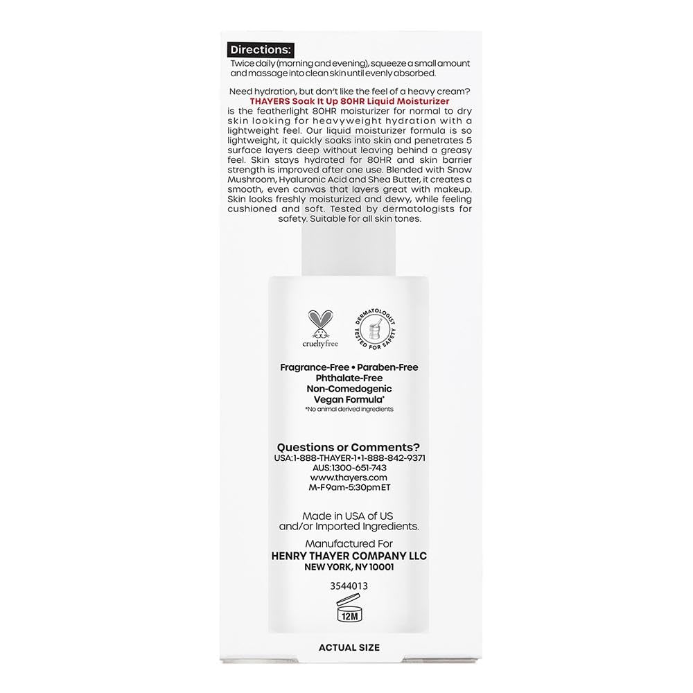 THAYERS Soak It Up Hydratant 80h et d'autres produits de soin