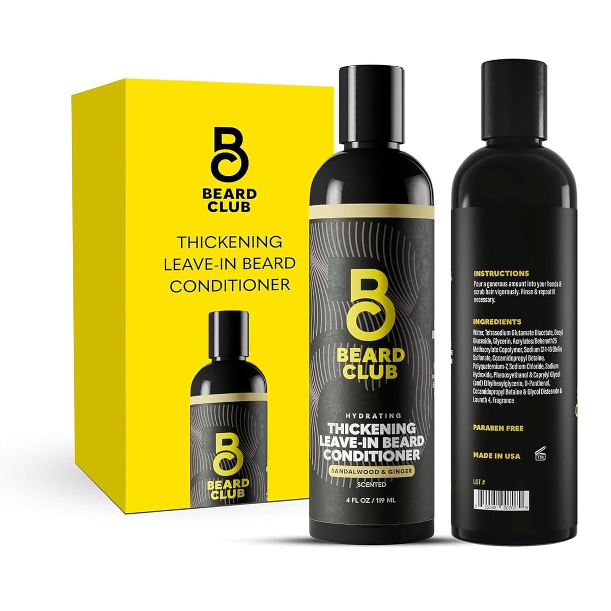 The Beard Club crème après-rasage épaississante 4oz vue avant