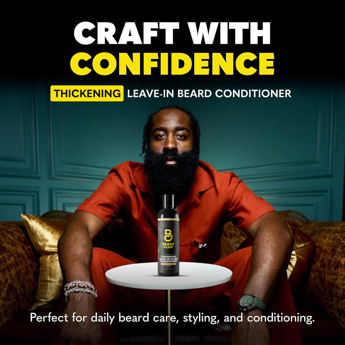 The Beard Club crème sur une barbe bien entretenue