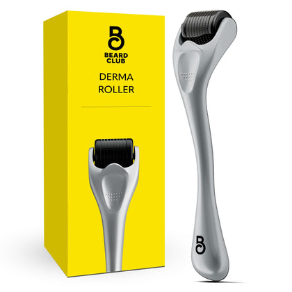 The Beard Club Derma Roller vue de face avec aiguilles en titane