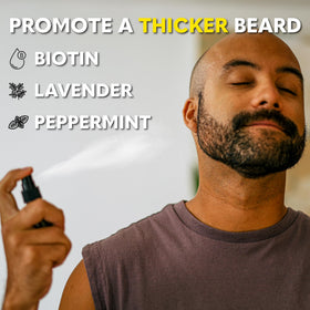 The Beard Club huile de croissance de barbe Biotin spray de côté