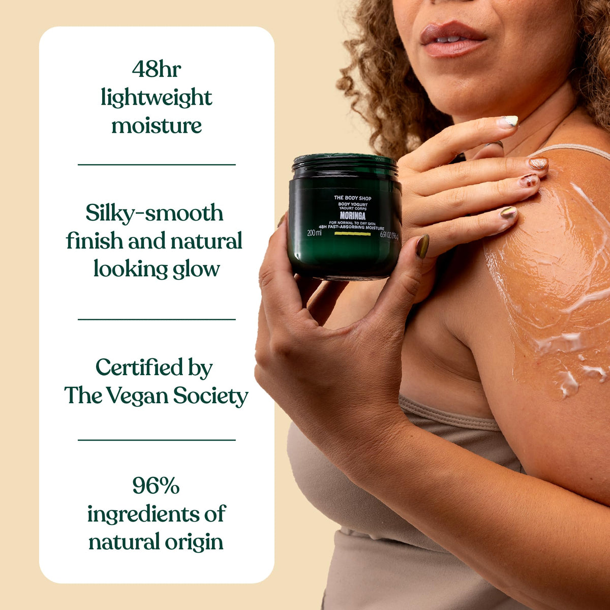 The Body Shop Moringa Body Yogurt 240g avec fleurs de moringa