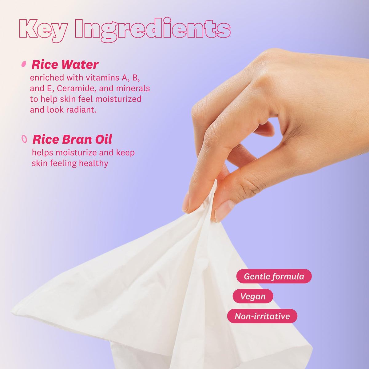 The Face Shop lingettes démaquillantes Rice Water avec produits de maquillage