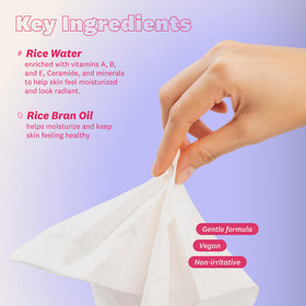 The Face Shop lingettes démaquillantes Rice Water avec produits de maquillage