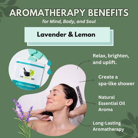 The Herbal Zen Shower Steamer dans une salle de bain avec des fleurs