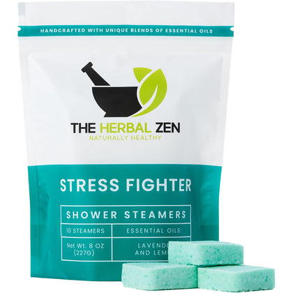 The Herbal Zen Shower Steamer pack de 10 avec un design coloré
