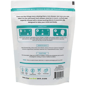 The Herbal Zen Shower Steamers with essential oils background