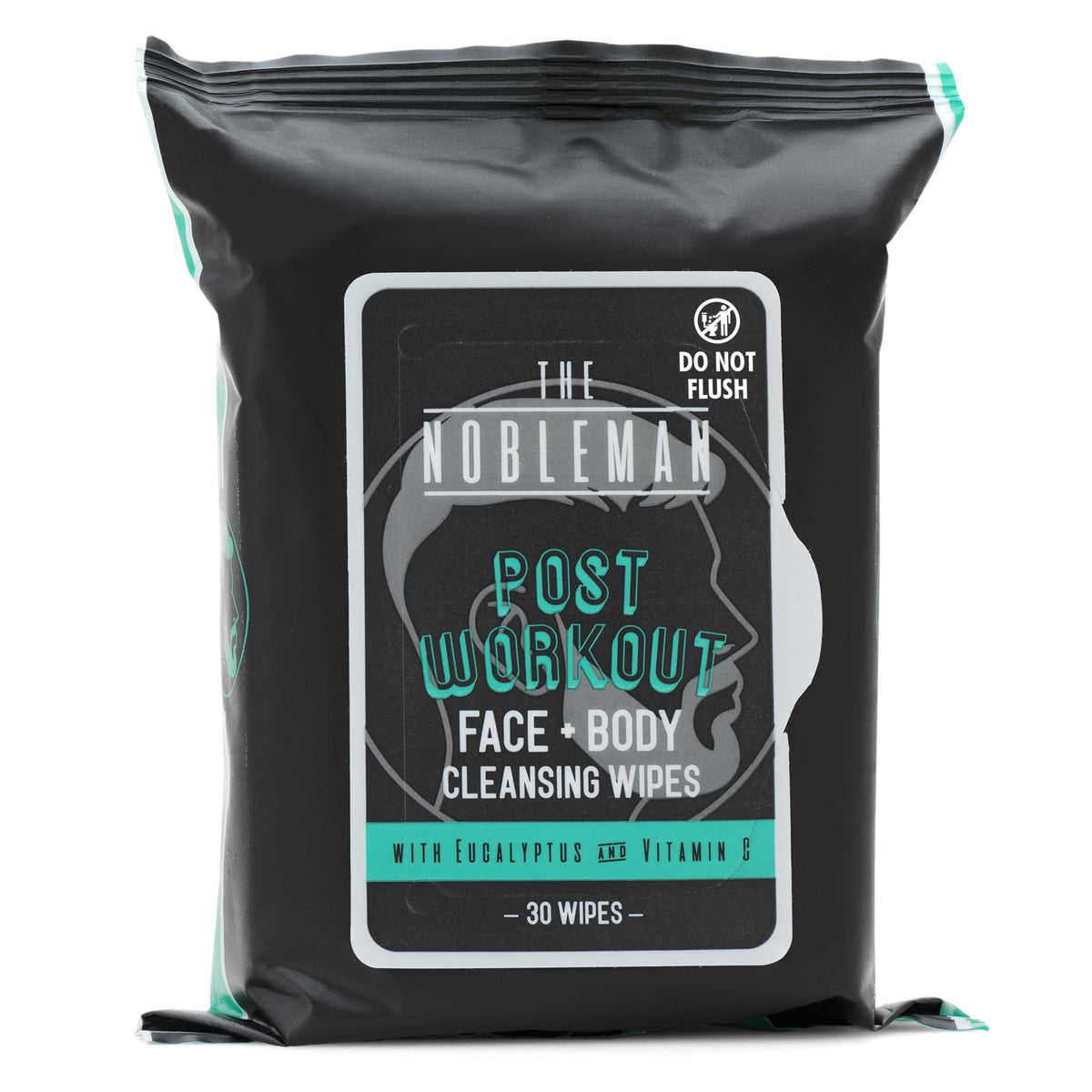 The Nobleman cleansing wipes packaging with eucalyptus scent
