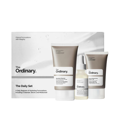 The Ordinary Set Quotidien Soin Visage avec Nettoyant Squalane, emballage avant