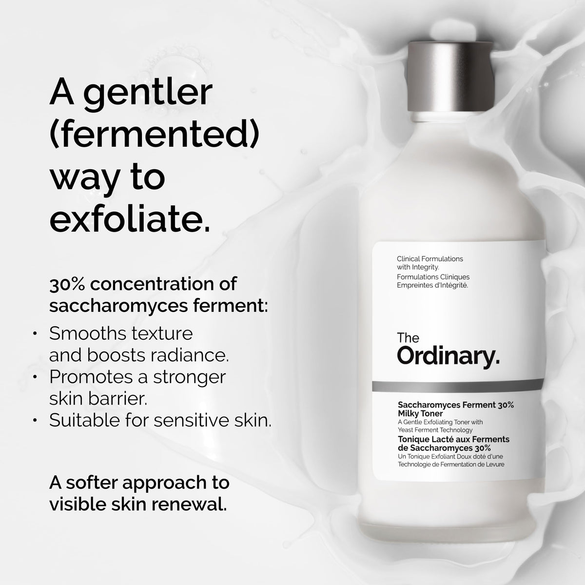 The Ordinary Tonique Lacté 30% Saccharomyces Ferment 200g en gros plan