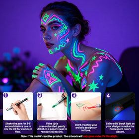 ThEast Peinture Corporelle UV en action lors d'une fête