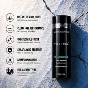Thick Fiber Fibres pour Cheveux sur une coiffeuse avec accessoires