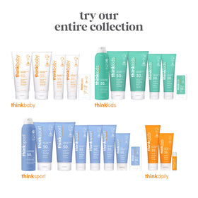 THINK Crème Solaire En Spray Enfant SPF 50+ dans un cadre extérieur