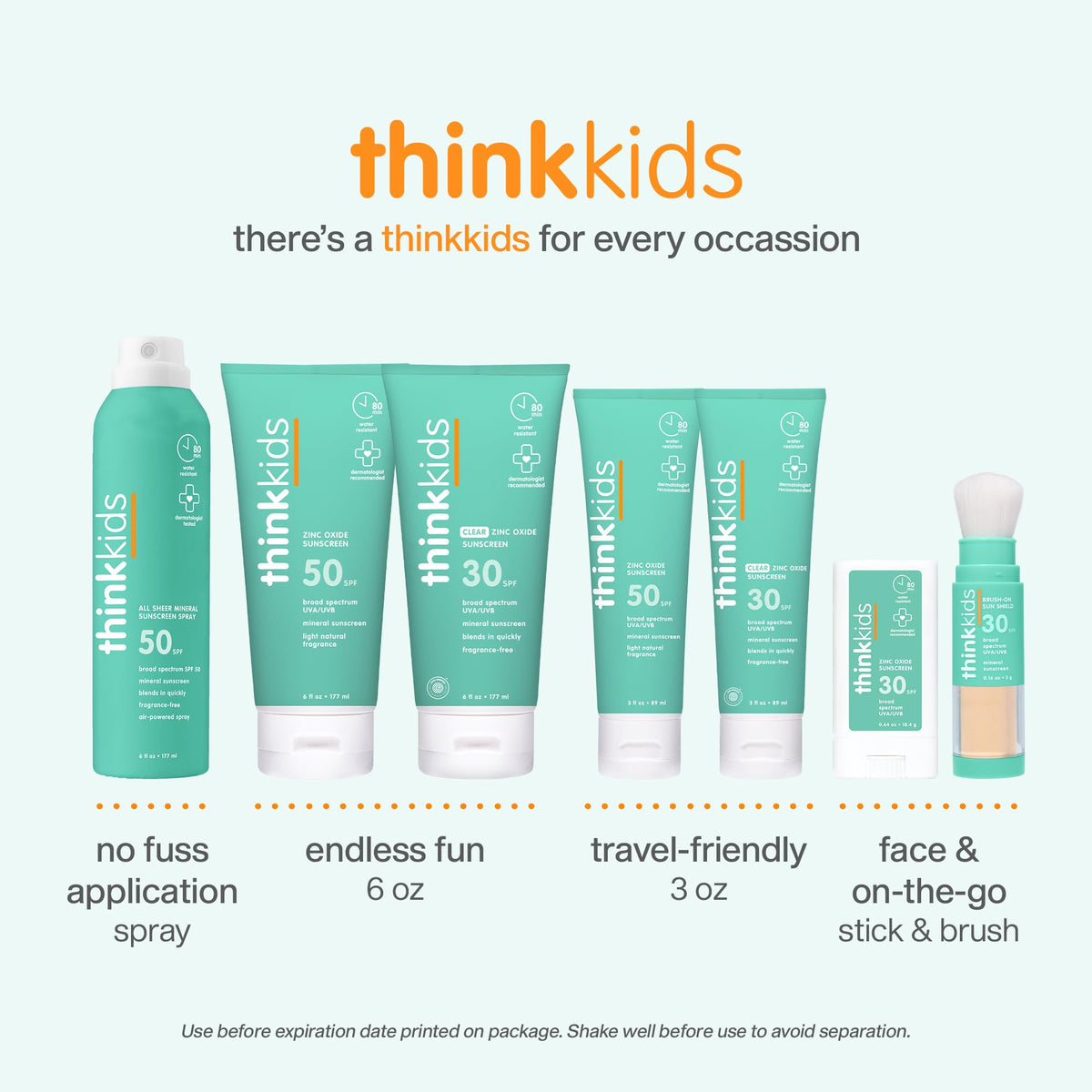 THINK Crème Solaire En Spray Enfant SPF 50+ en usage à la plage