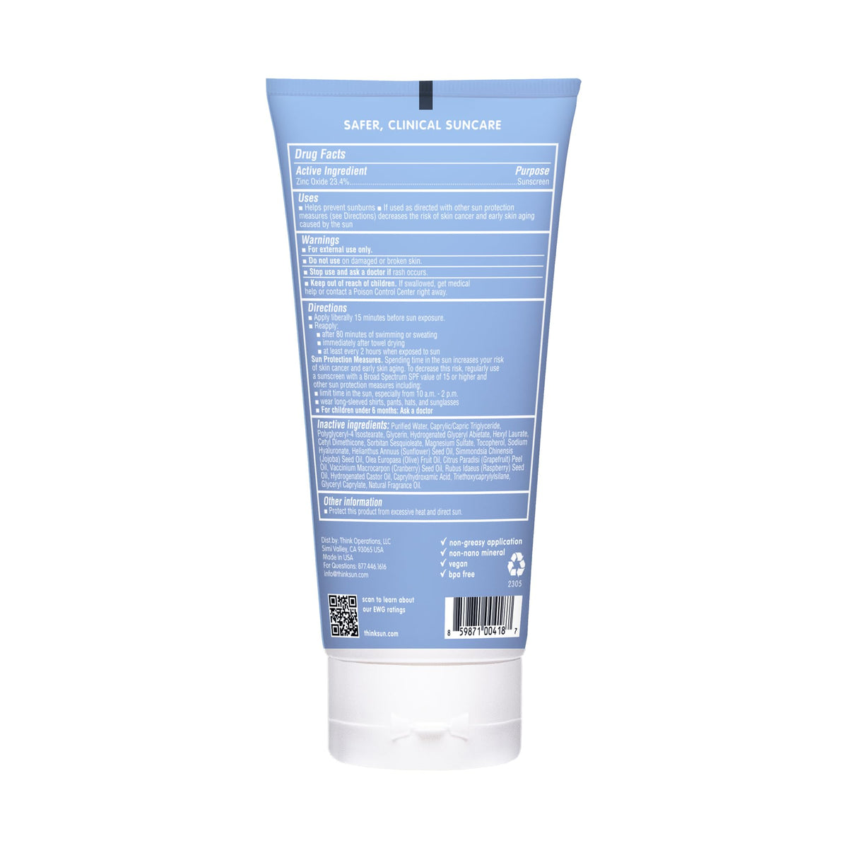 THINK Crème Solaire Minérale SPF 50+ application sur la peau